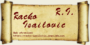 Racko Isailović vizit kartica